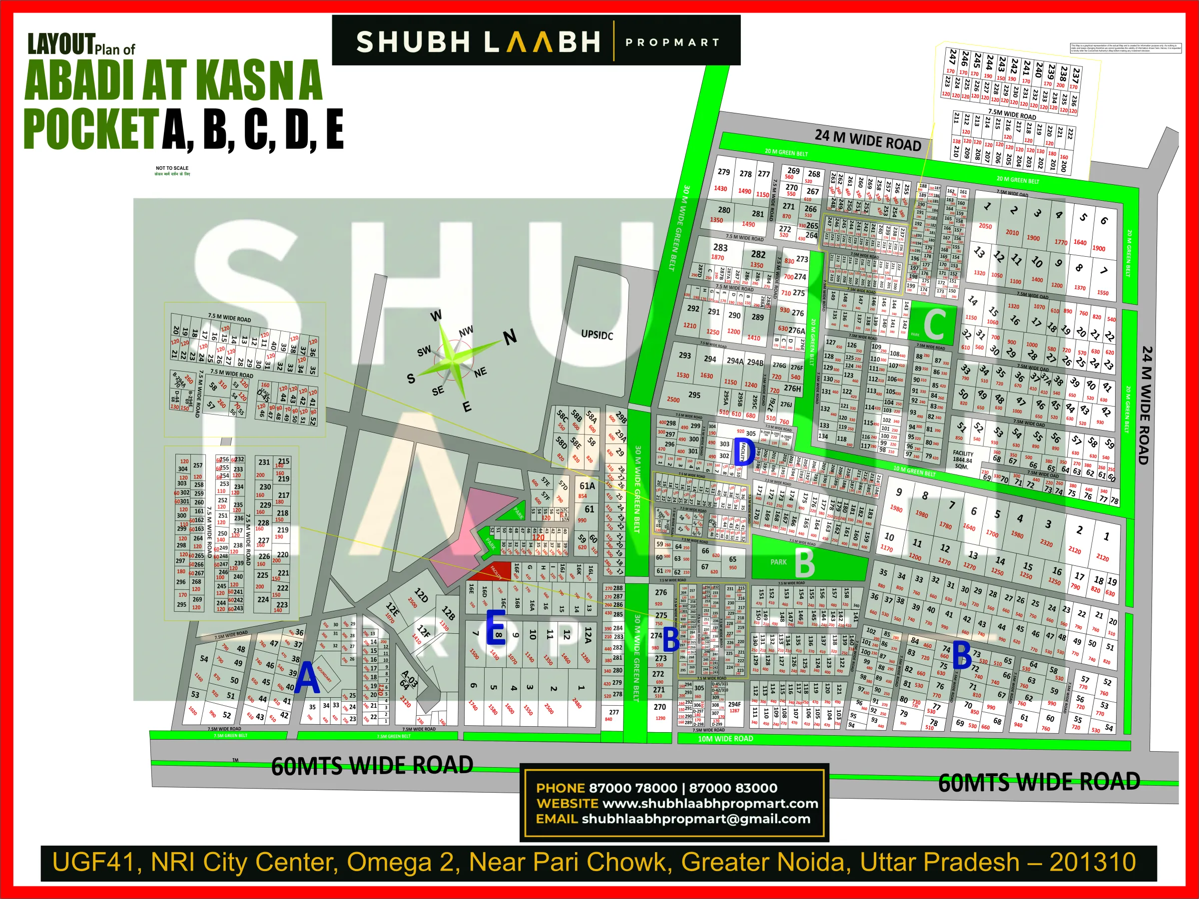Abadi Village Kasna Pocket-A, B, C, D, E — Greater Noida village abadi plan