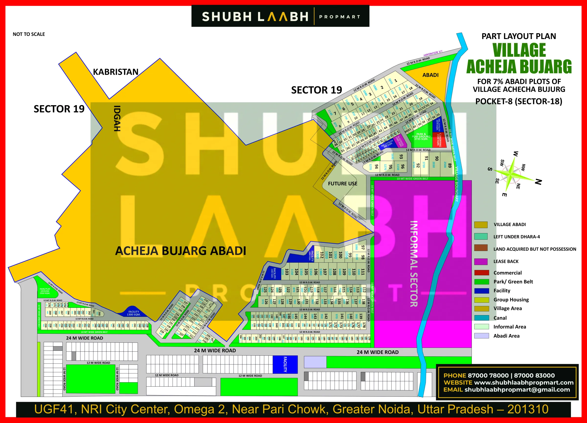 Abadi Village Acheja Bujarg Part Sector-18 — Yamuna Expressway village abadi plan