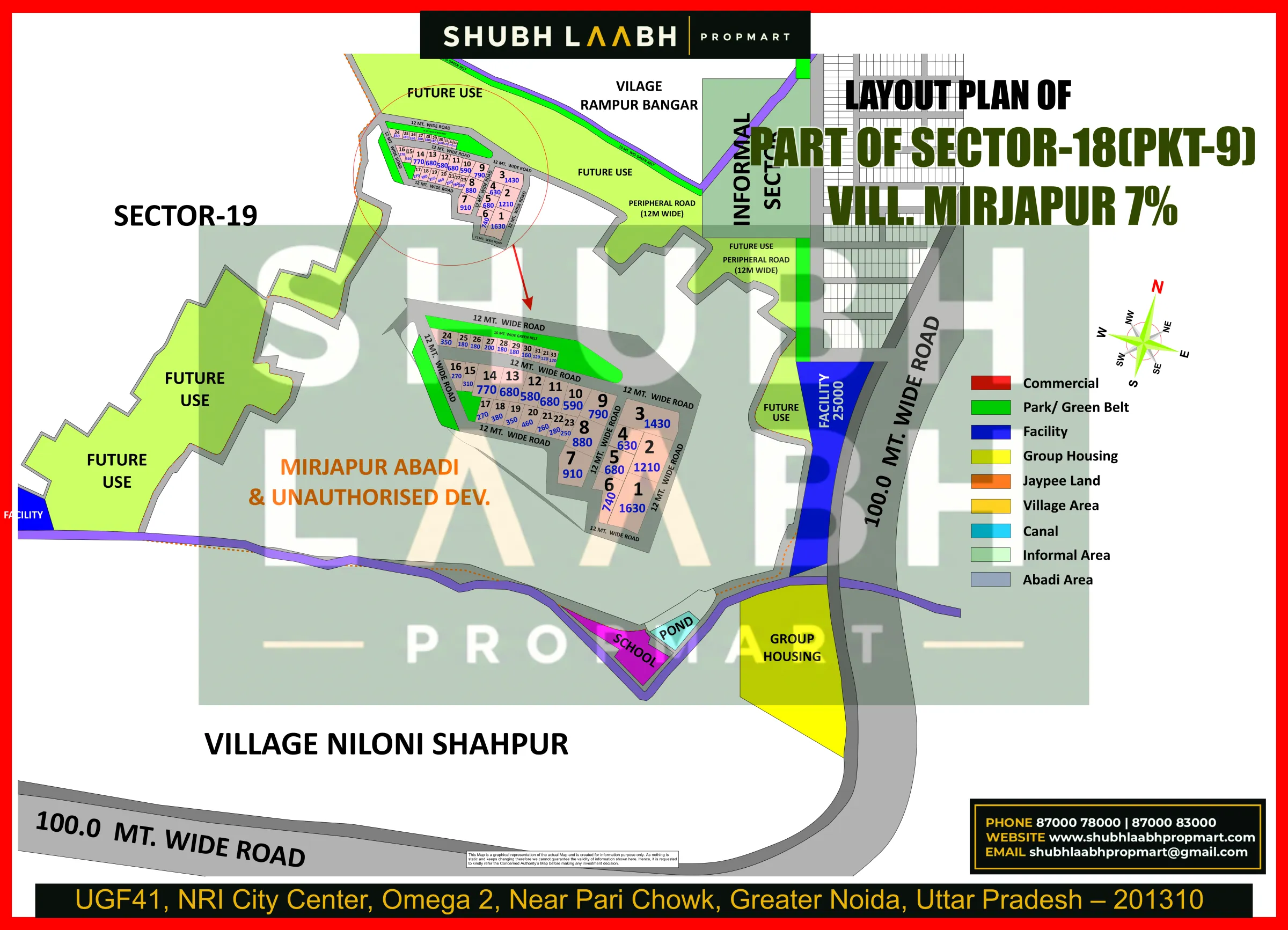 Abadi Village Mirjapur Part Sector-18 — Yamuna Expressway village abadi plan