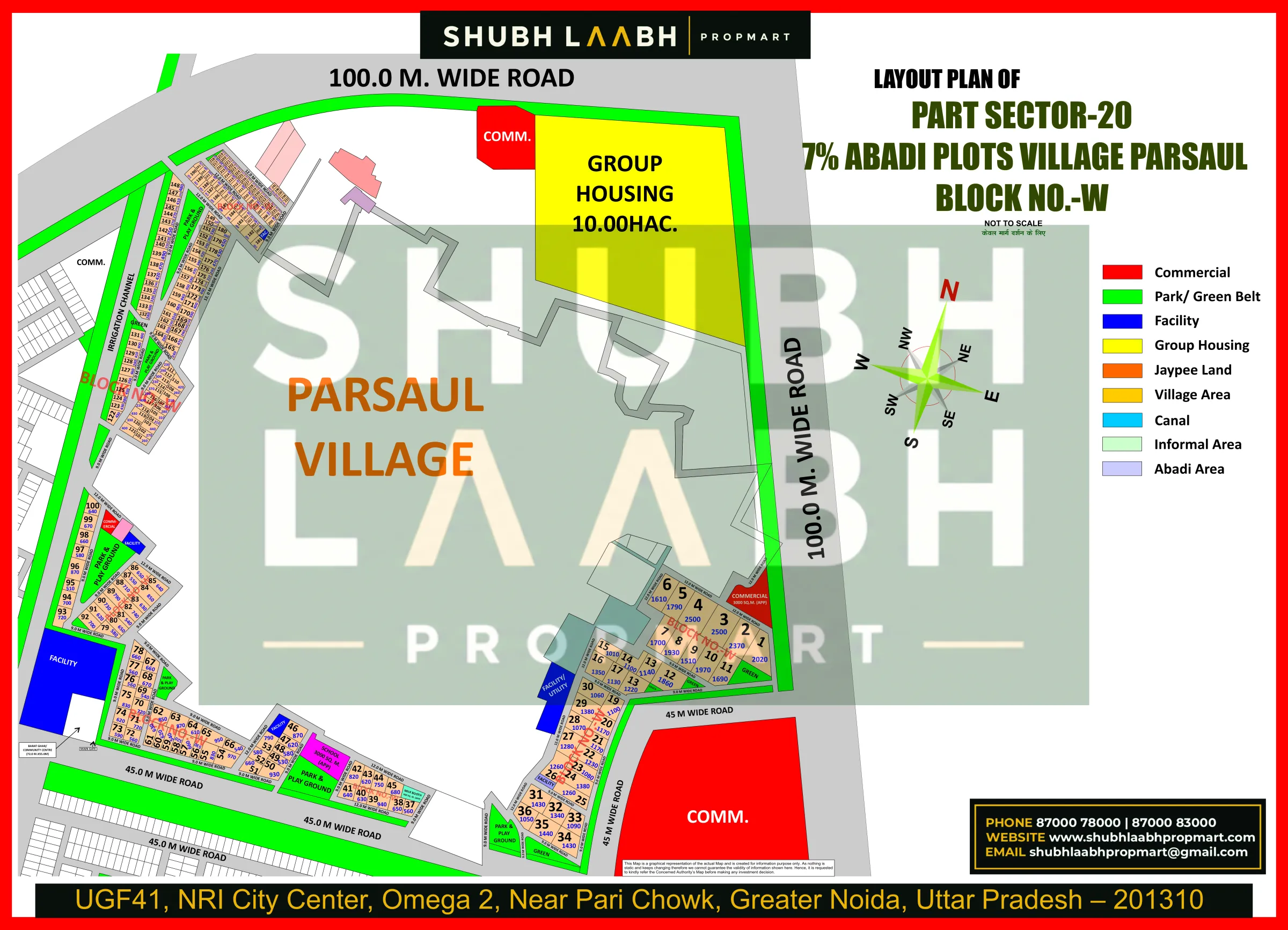 Abadi Village Parsaul Part Sector-20 — Yamuna Expressway village abadi plan