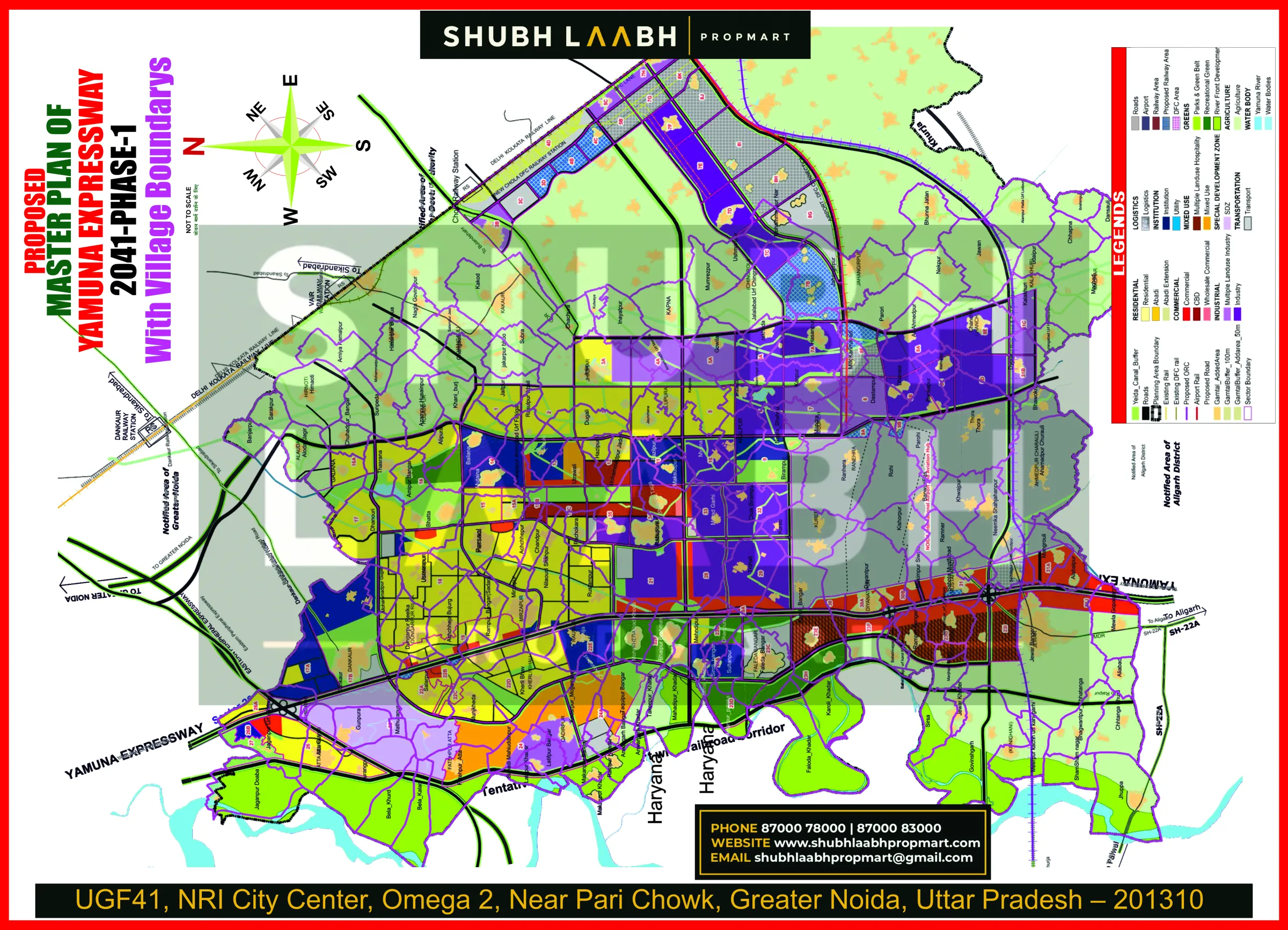 Master Plan Yamuna-2041 with Village Demarcation — Yamuna Expressway master plan